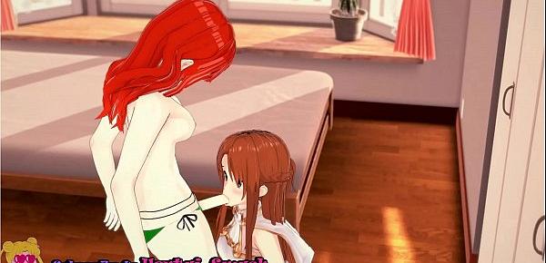  SAO Hentai - Yuuki Asune gets fucked by lesbian strapon.